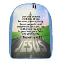 1 Timothy 4:12 Verse Backpack - Blue