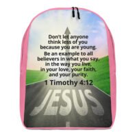 1 Timothy 4:12 Verse Backpack – Pink