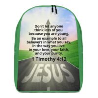 1 Timothy 4:12 Verse Backpack – Green