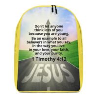 1 Timothy 4:12 Verse Backpack – Yellow
