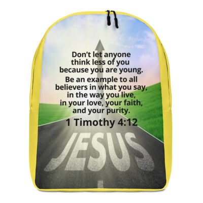 1 Timothy 4:12 Verse Backpack – Yellow