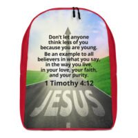 1 Timothy 4:12 Verse Backpack – Red