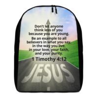 1 Timothy 4:12 Verse Backpack – Black